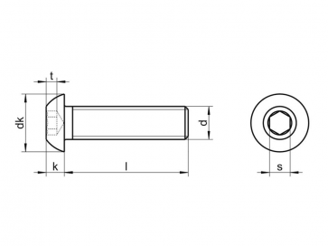 Metric Coarse Socket Button Head Screw Aluminium ISO7380