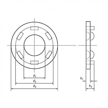 Metric Load Indicating Washer DTI with Pips Hardened Steel HSFG BS EN 14399-9