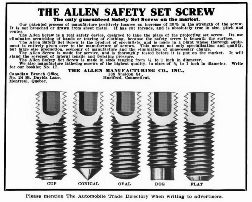 Set Screw Point Styles and Their Use
